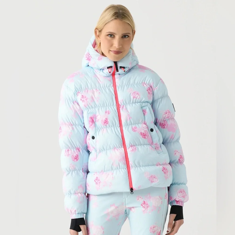 LoveShackFancy X Bogner Full Ski Outfit Coat Pants Blue Pink S - Picture 3 of 11